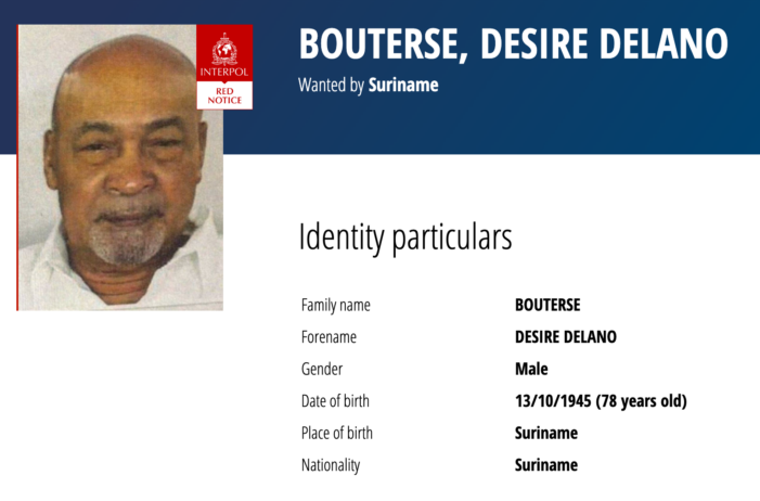 Desi Bouterse op lijst gezochten van Interpol